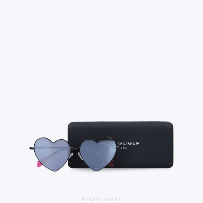 Kurt Geiger mujer gafas de sol london con forma de corazón de metal 2LPR466 | accesorios negro